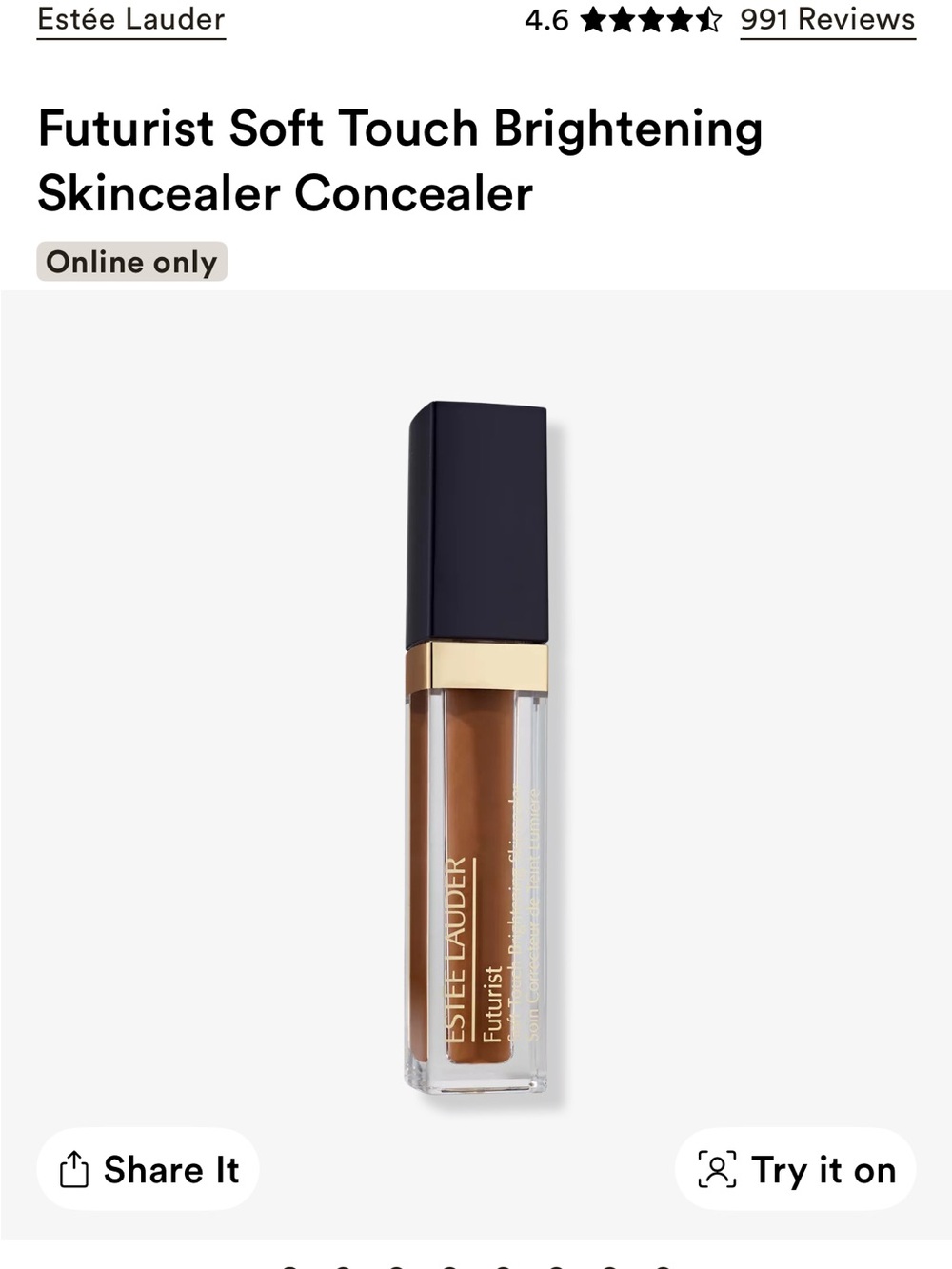 Estee Lauder Futurist Soft Touch Brightening Skincealer Concealer — Brown